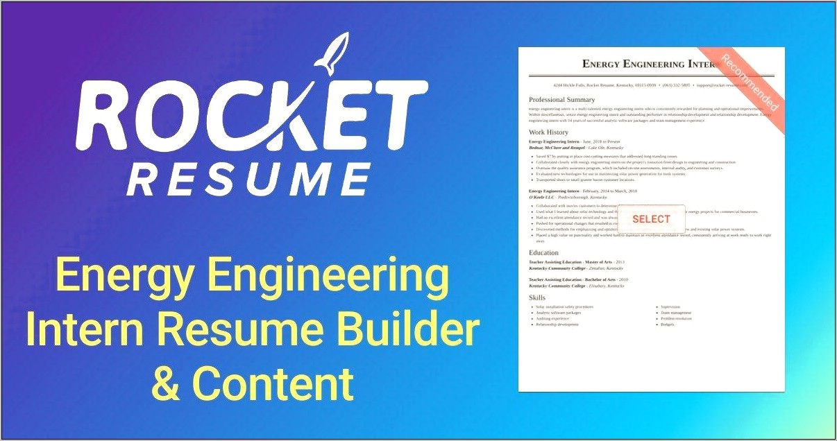 Engineering Intern Resume Job Description