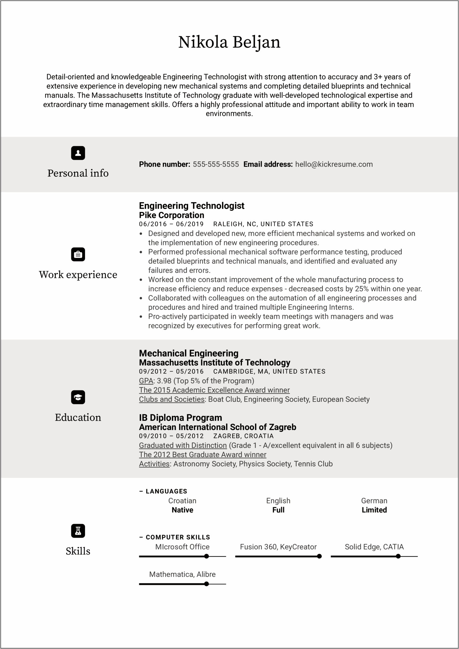 Engineering Mission Statement Resume Examples