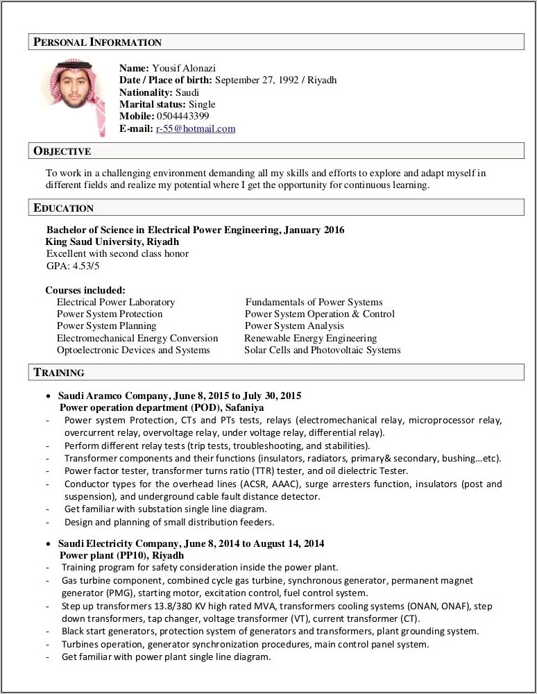 Engineering Resume After First Job