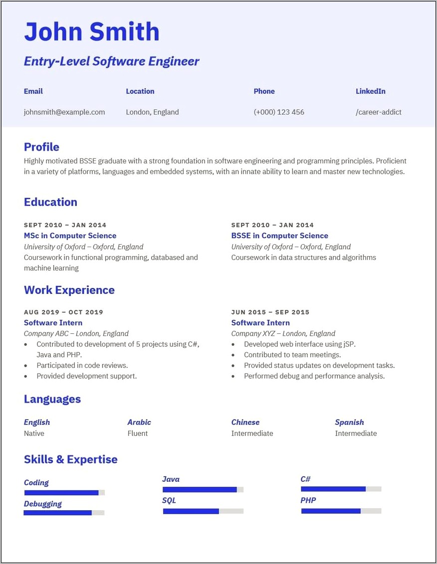 Engineering Resume Technical Skills Formating