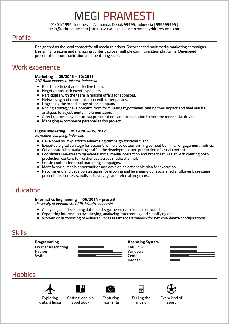 Entry Level Communications Resume Sample