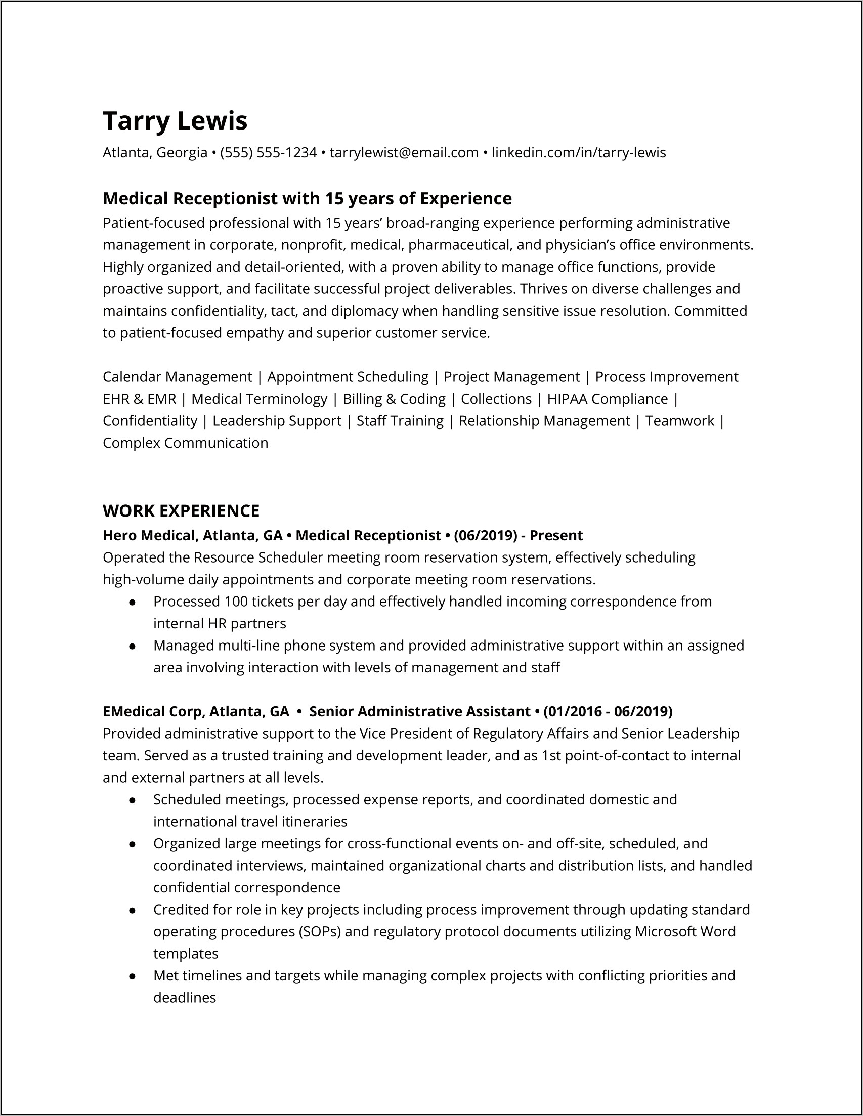 Entry Level Healthcare Resume Examples