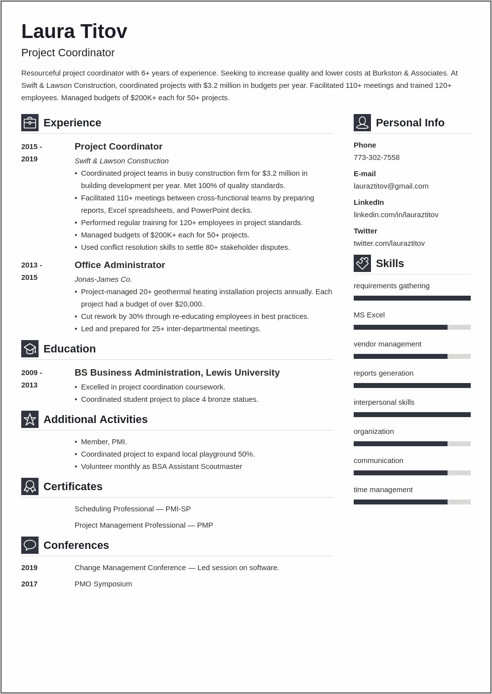 Entry Level Project Management Resumes