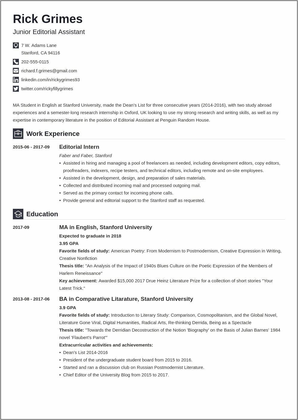 Entry Level Recruiting Resume Examples