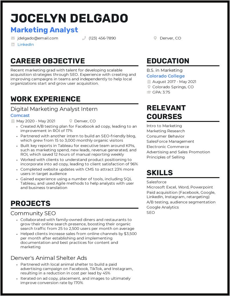 Entry Level Sample Resume Templates