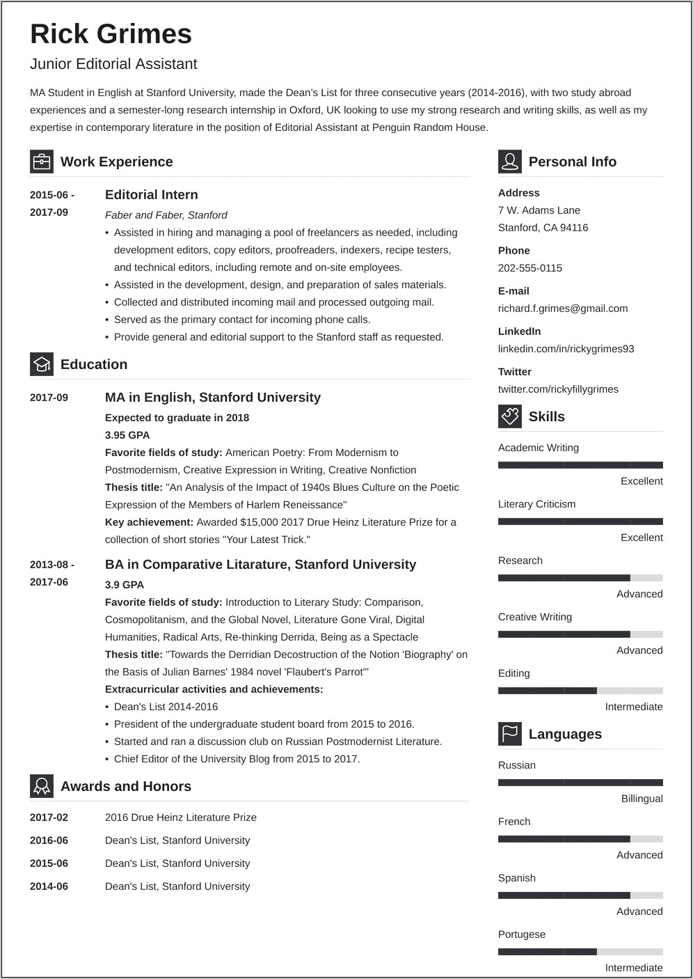 Entry Level Stem Resume Samples