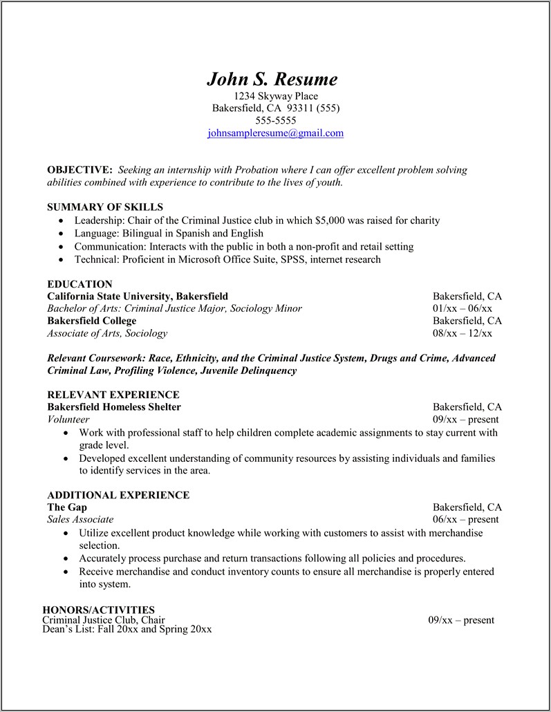 Ethnic Studies Degree Skills Resume