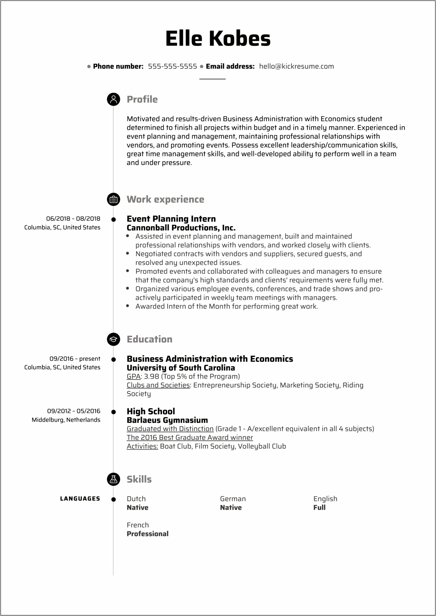 Event Manager Wedding Manager Resume