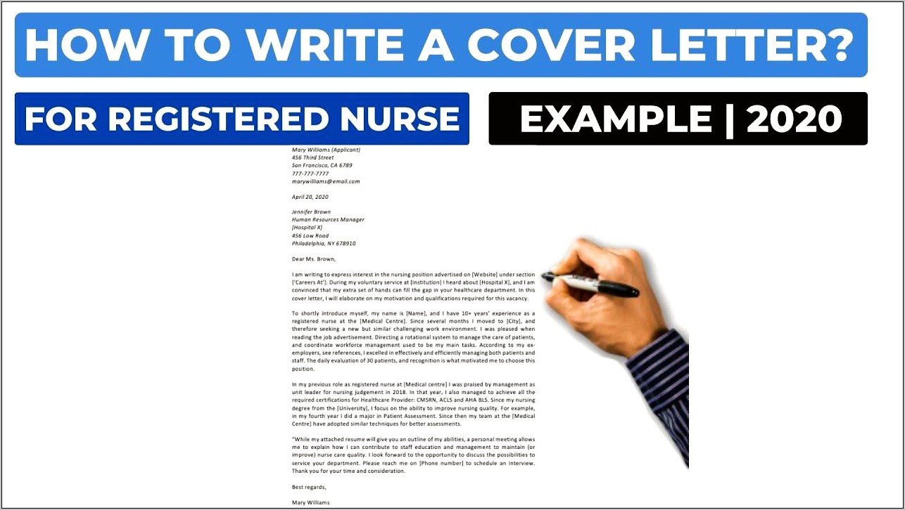 Example Nursing Cover Letter Resume