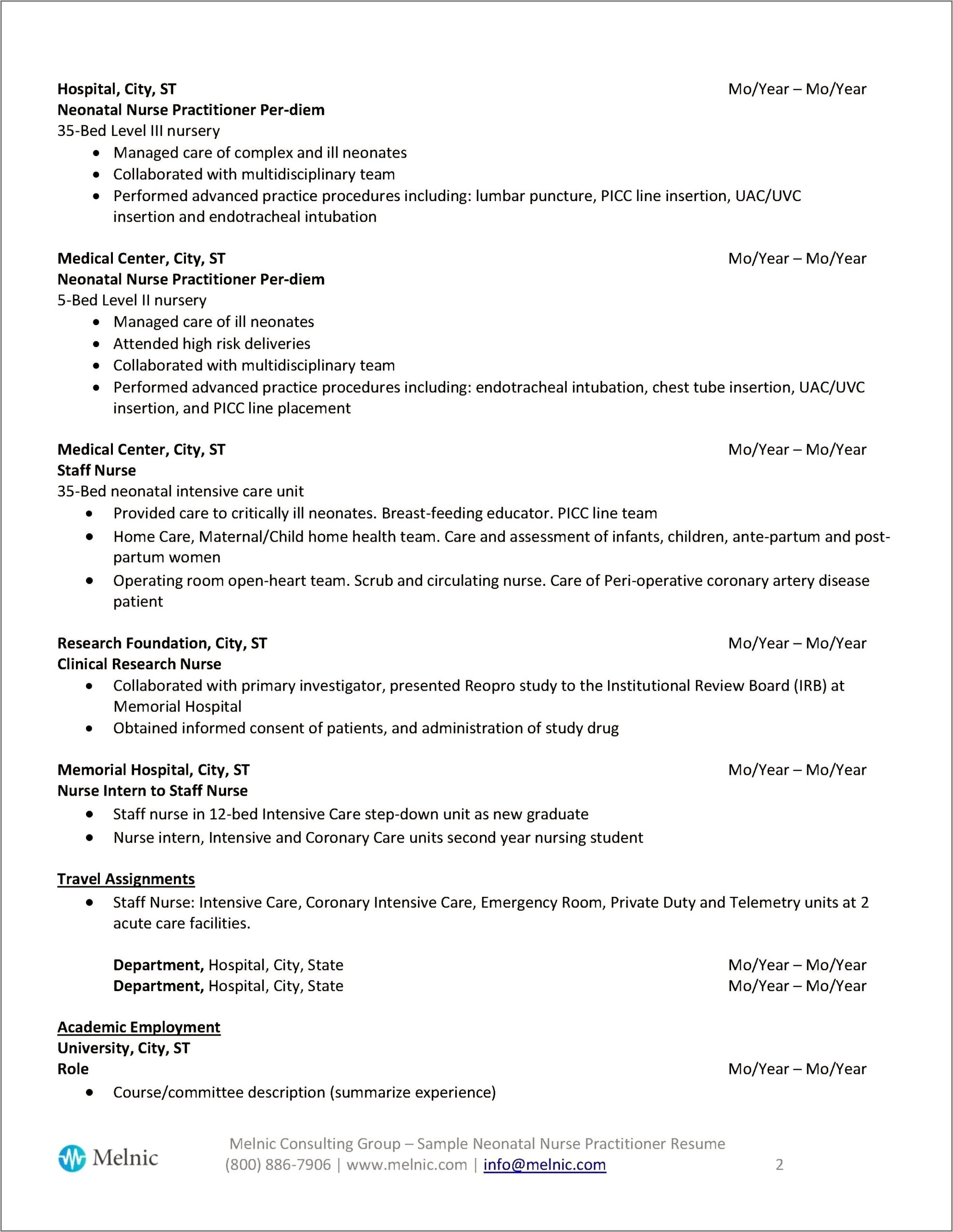 Example Of Circulating Nurse Resume