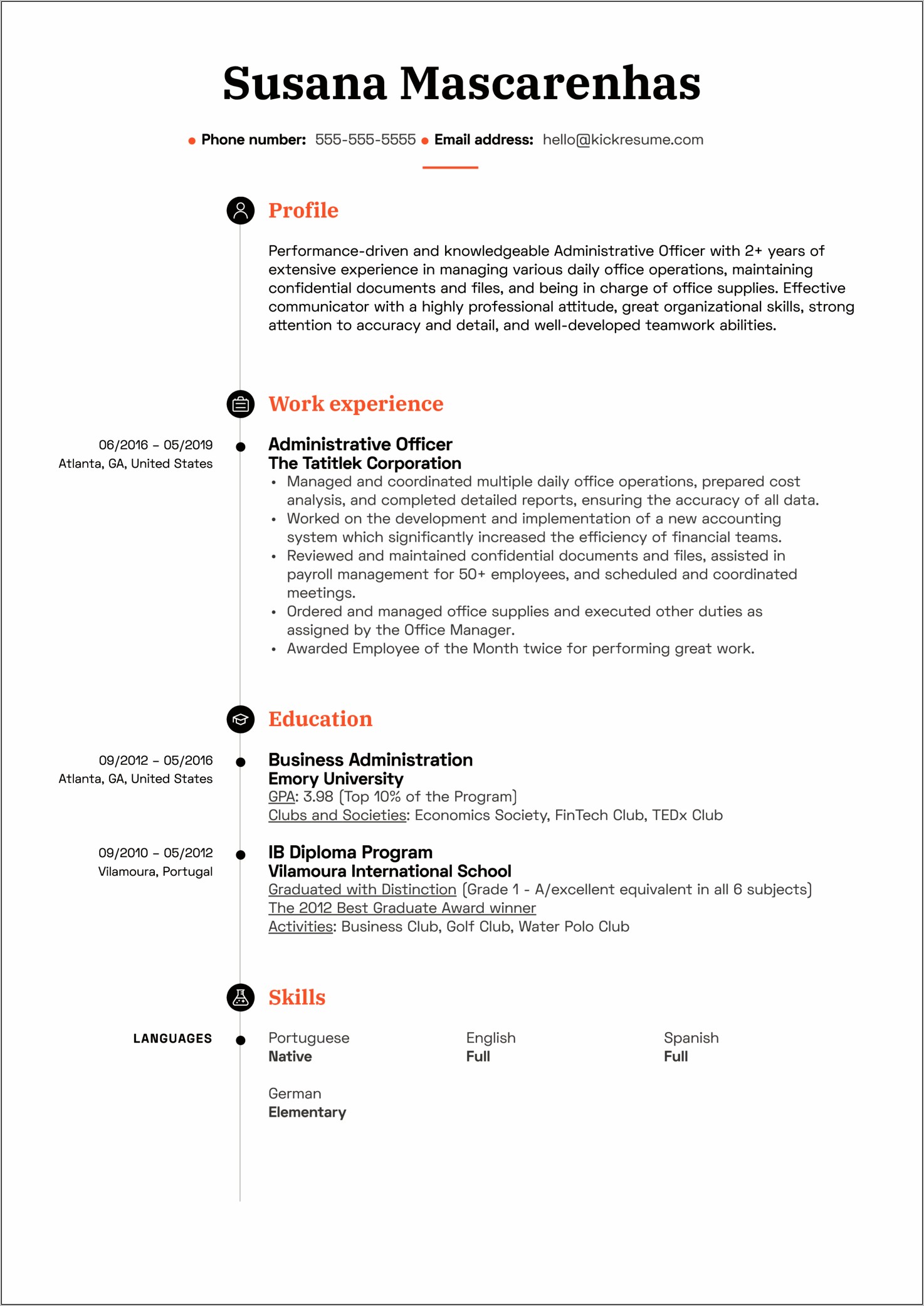 Example Of Effective Resume Format