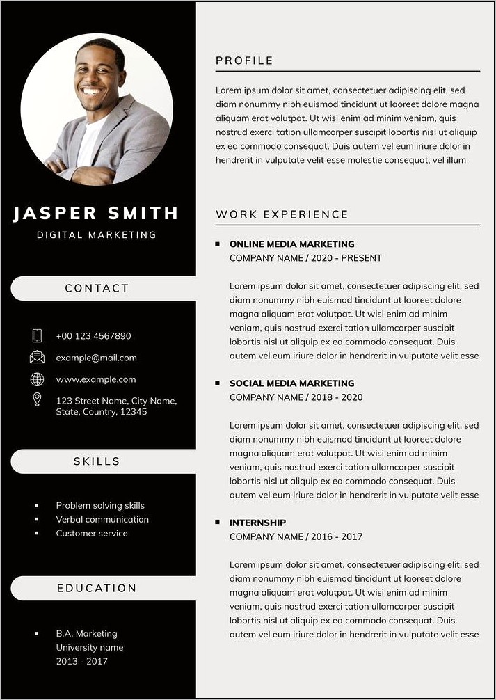 Example Of Professional Business Resume