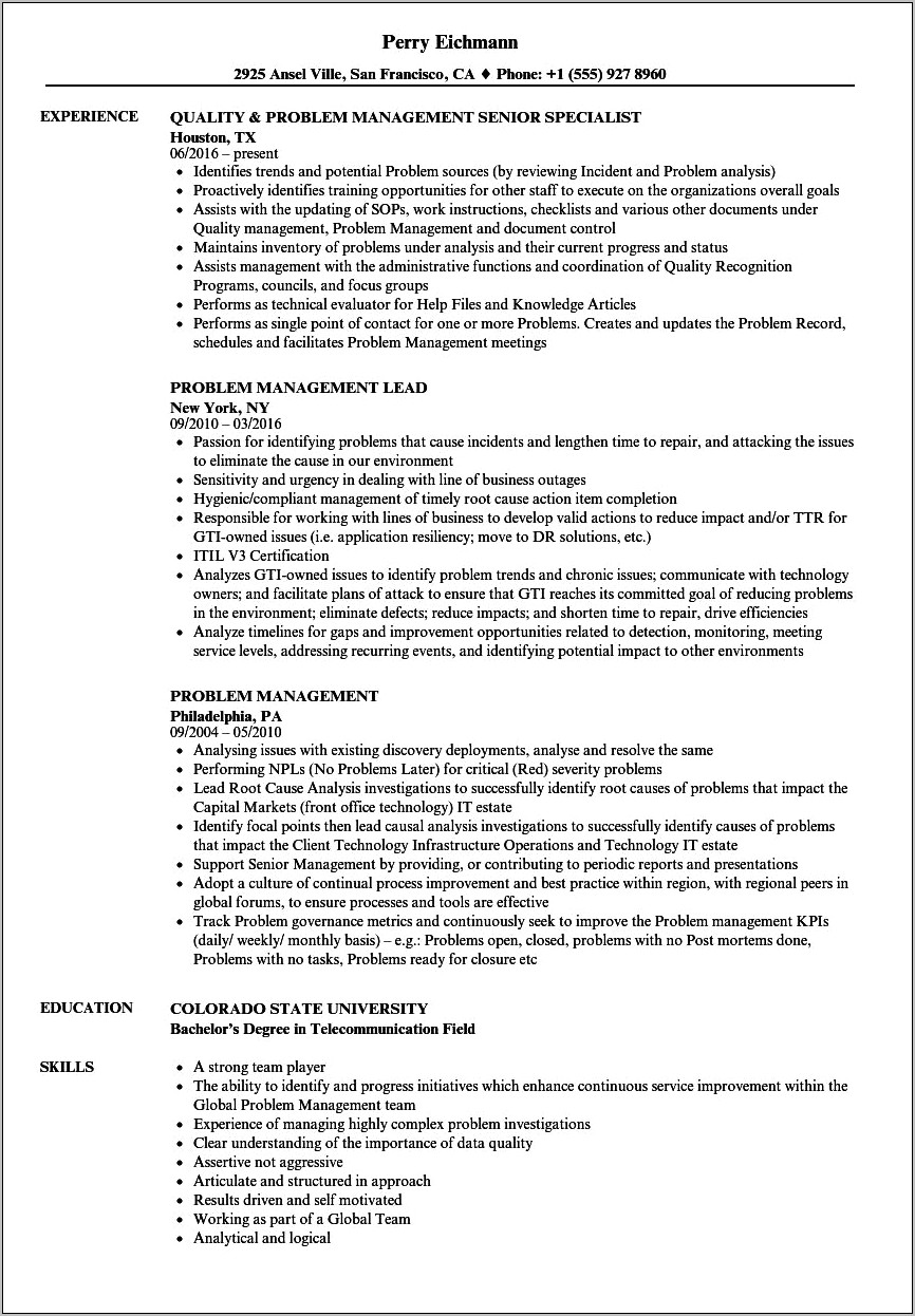 Example Of Results Driven Resume