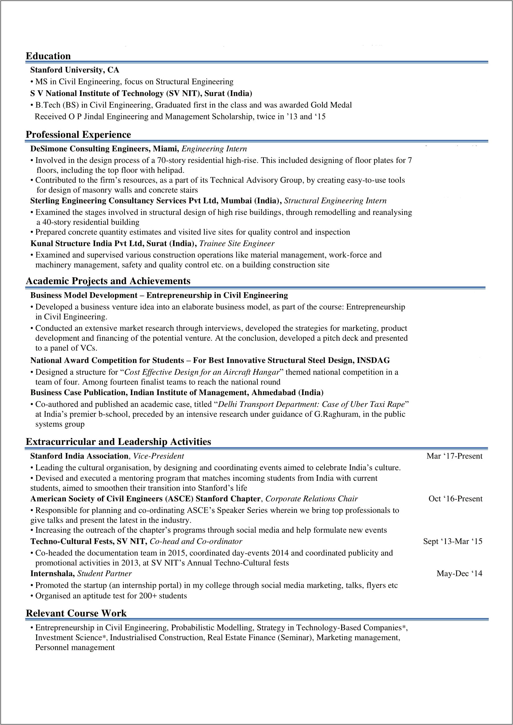 Example Of Resume For Mckinsey