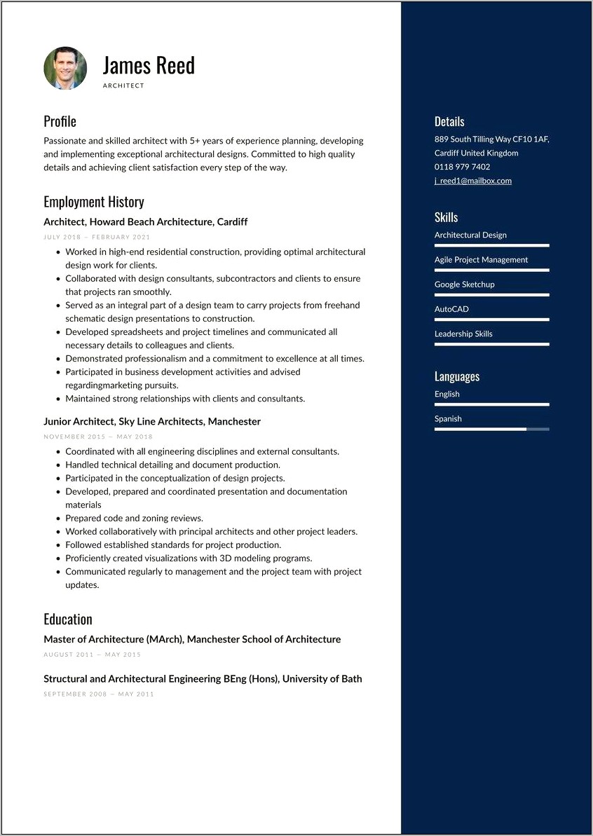 Example Of Resumes For Architects