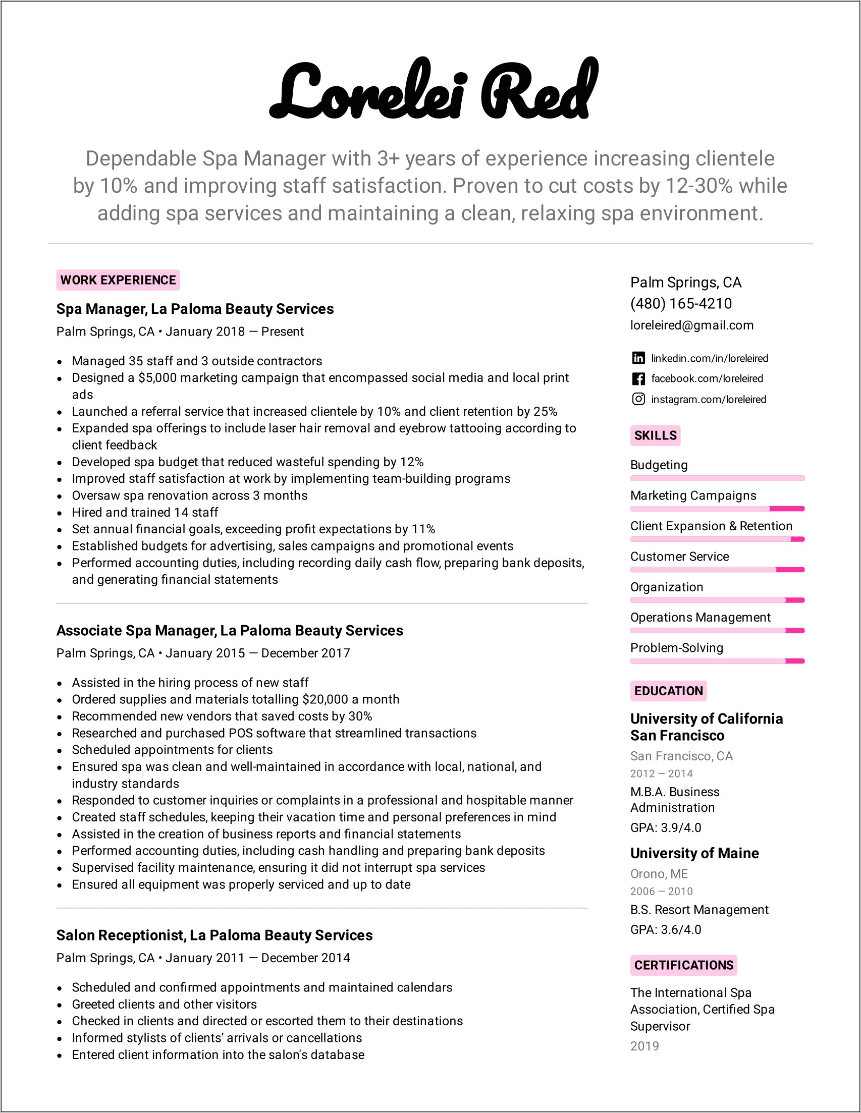 Example Of Stunning Industrial Resume