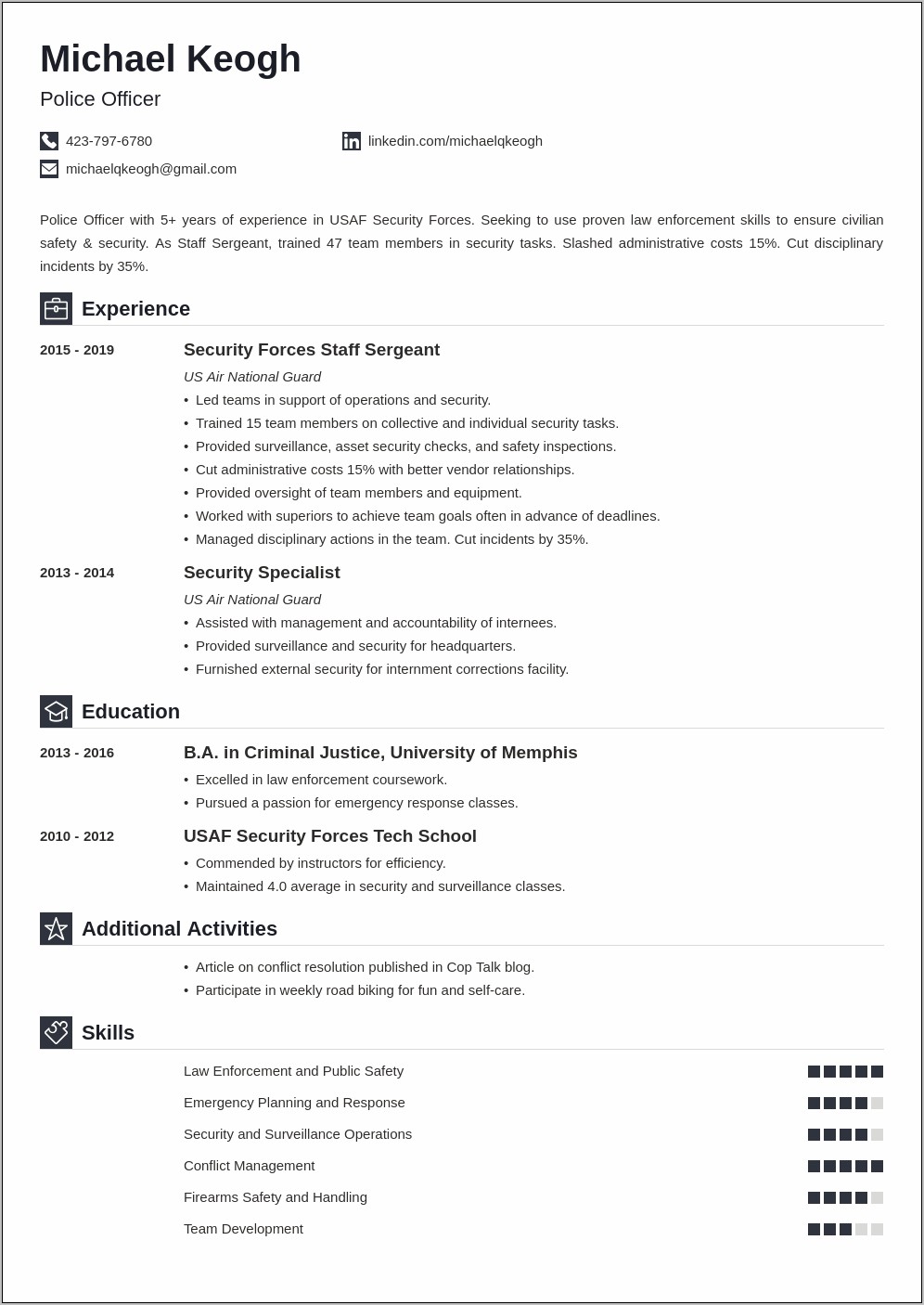 Example Of Targeted Military Resume