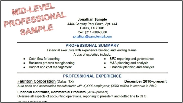 Example Resume For Young People