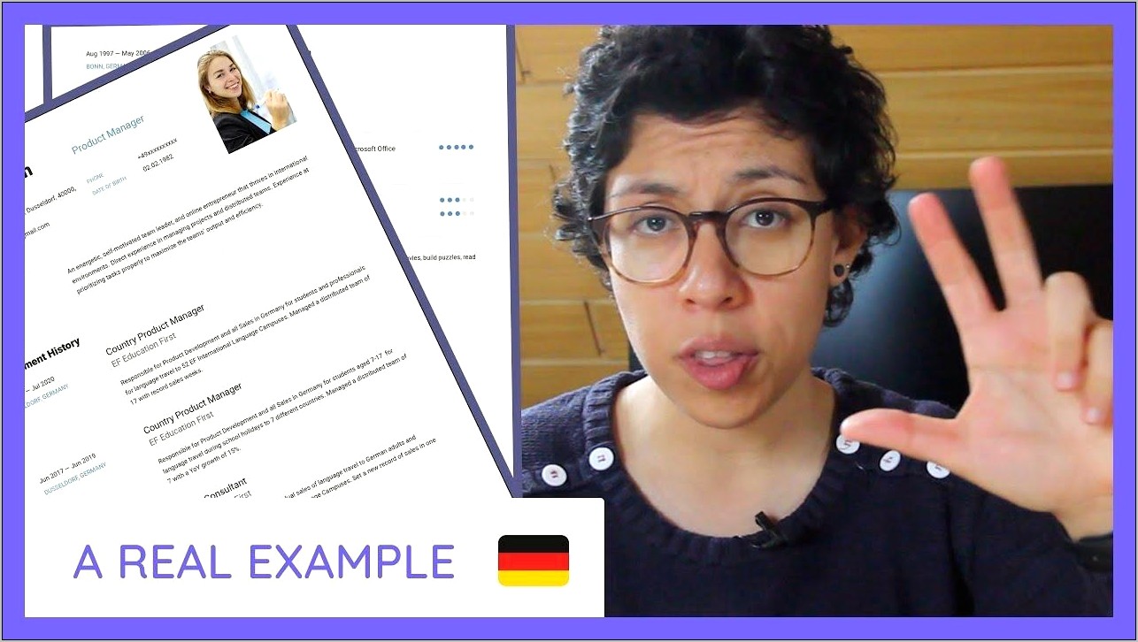 Example Resume In German Format