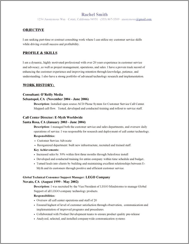 Example Resumes With Summary Statements