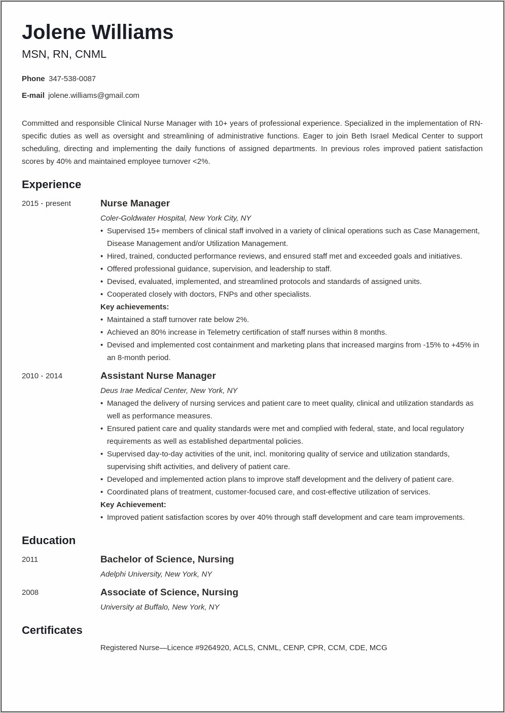 Example Rn Resume Utilization Review