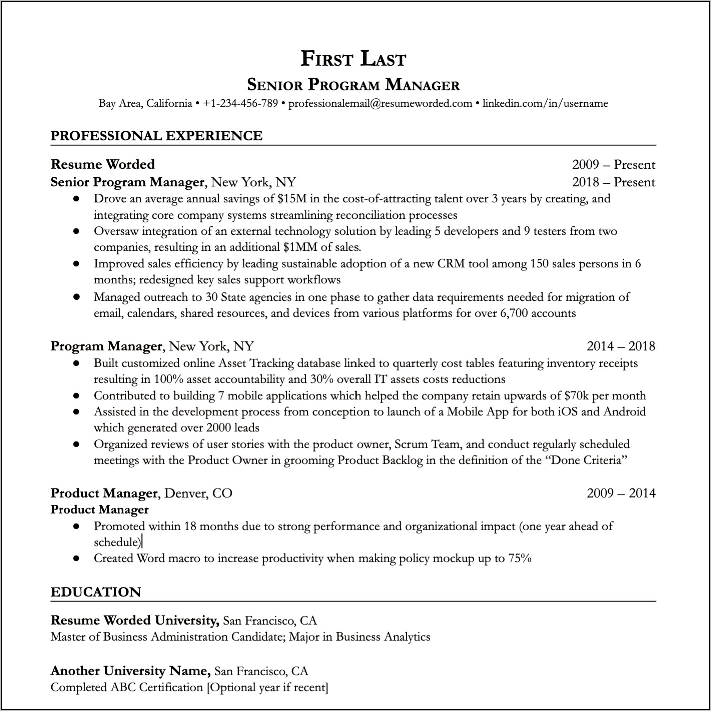 Examples Of A Strong Resumes