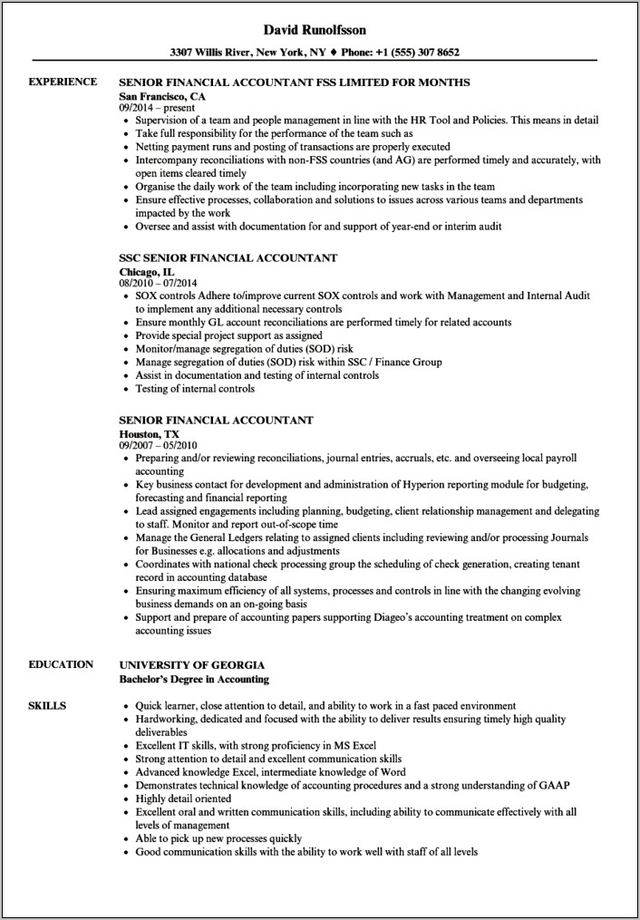 Examples Of Accounting Resume Objectives