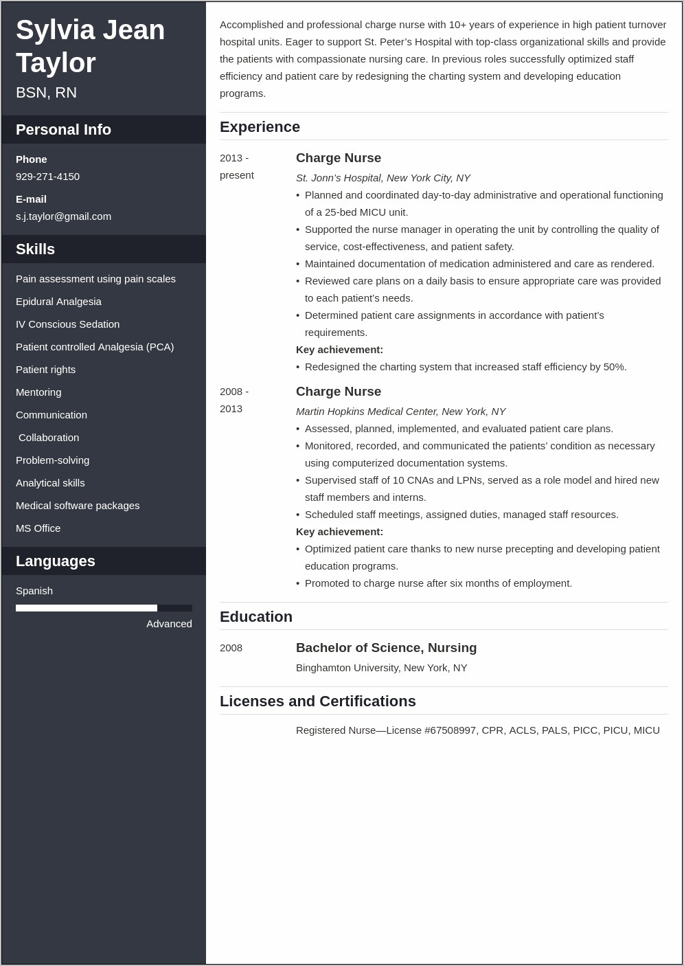 Examples Of Dialysis Nurse Resume