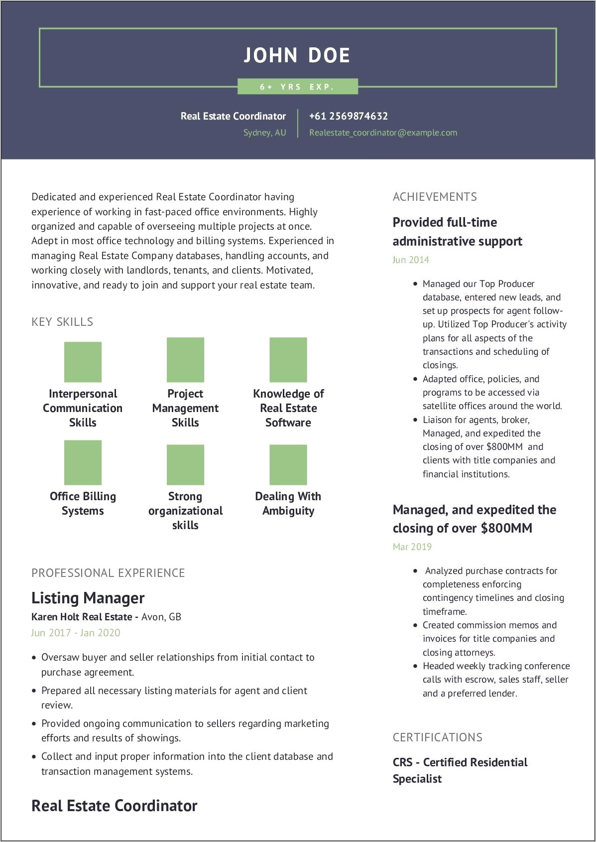 Examples Of Escrow Officer Resumes