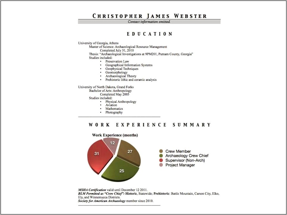 Examples Of Federal Resumes Blm