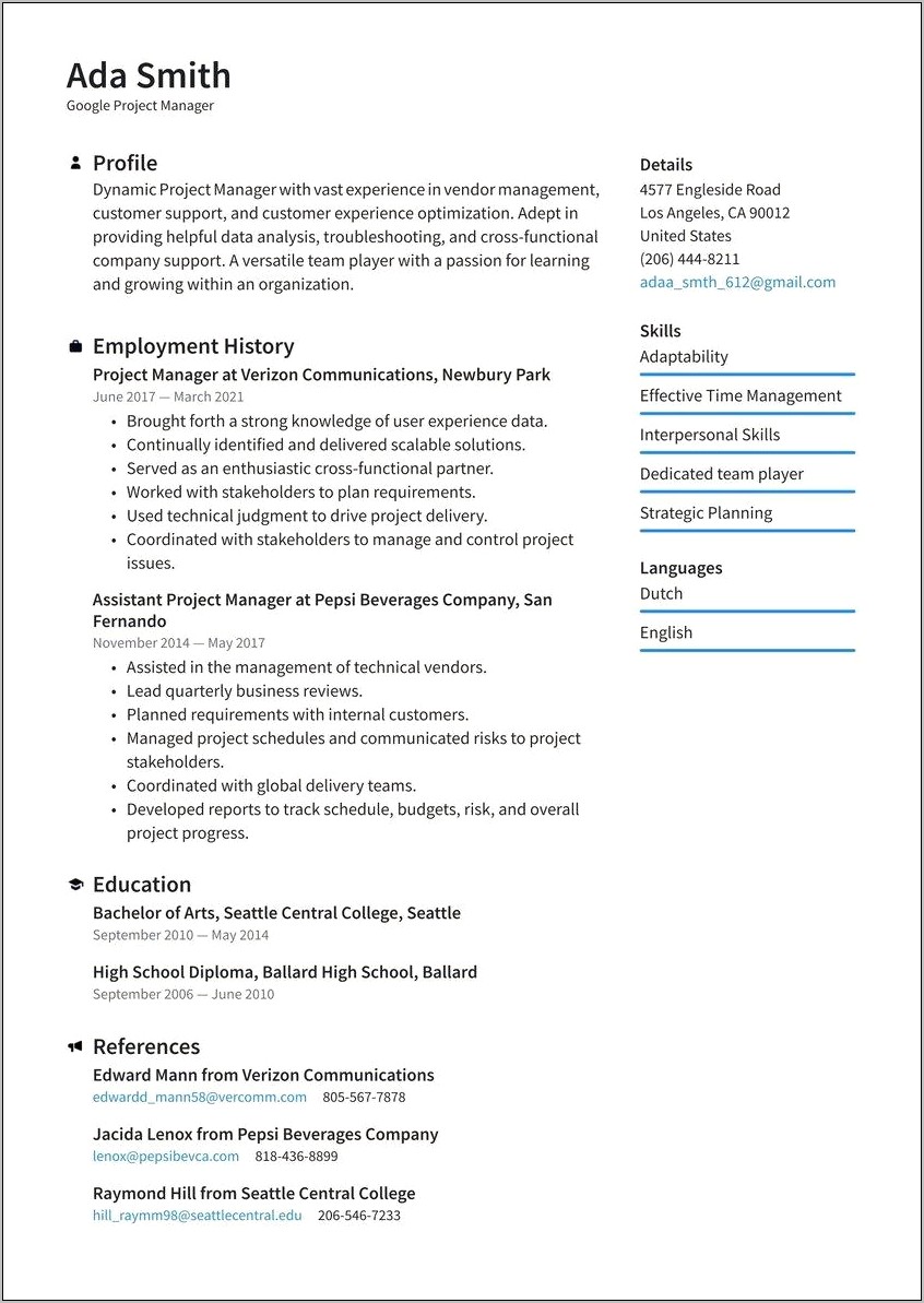 Examples Of Good Resume Profiles
