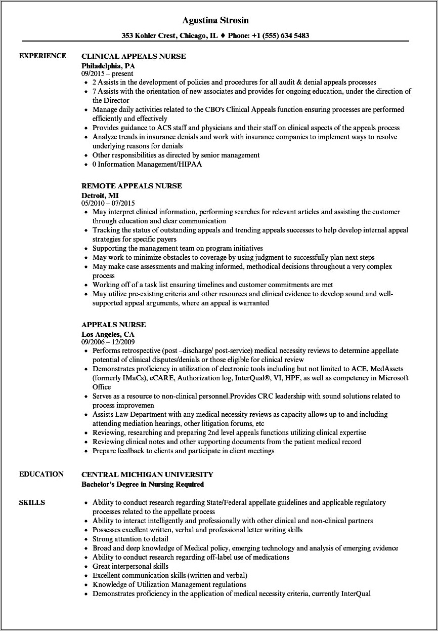 Examples Of Government Nursing Resumes