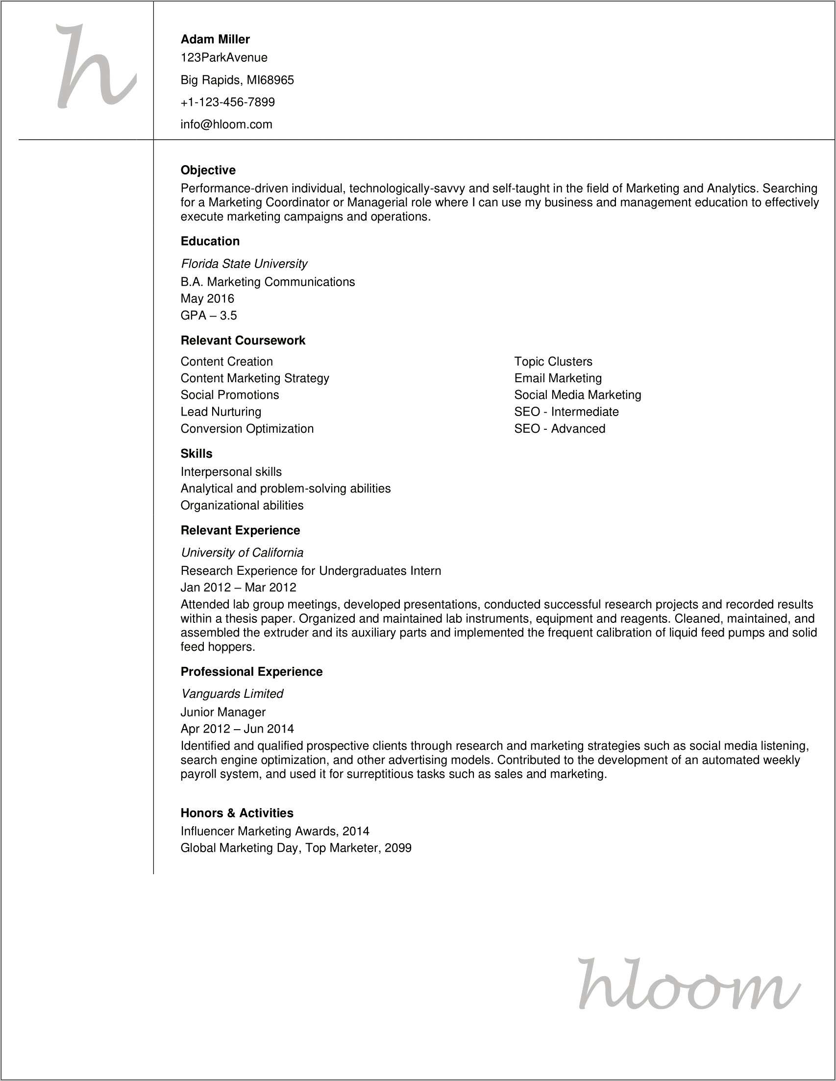 Examples Of Great Resumes 2014