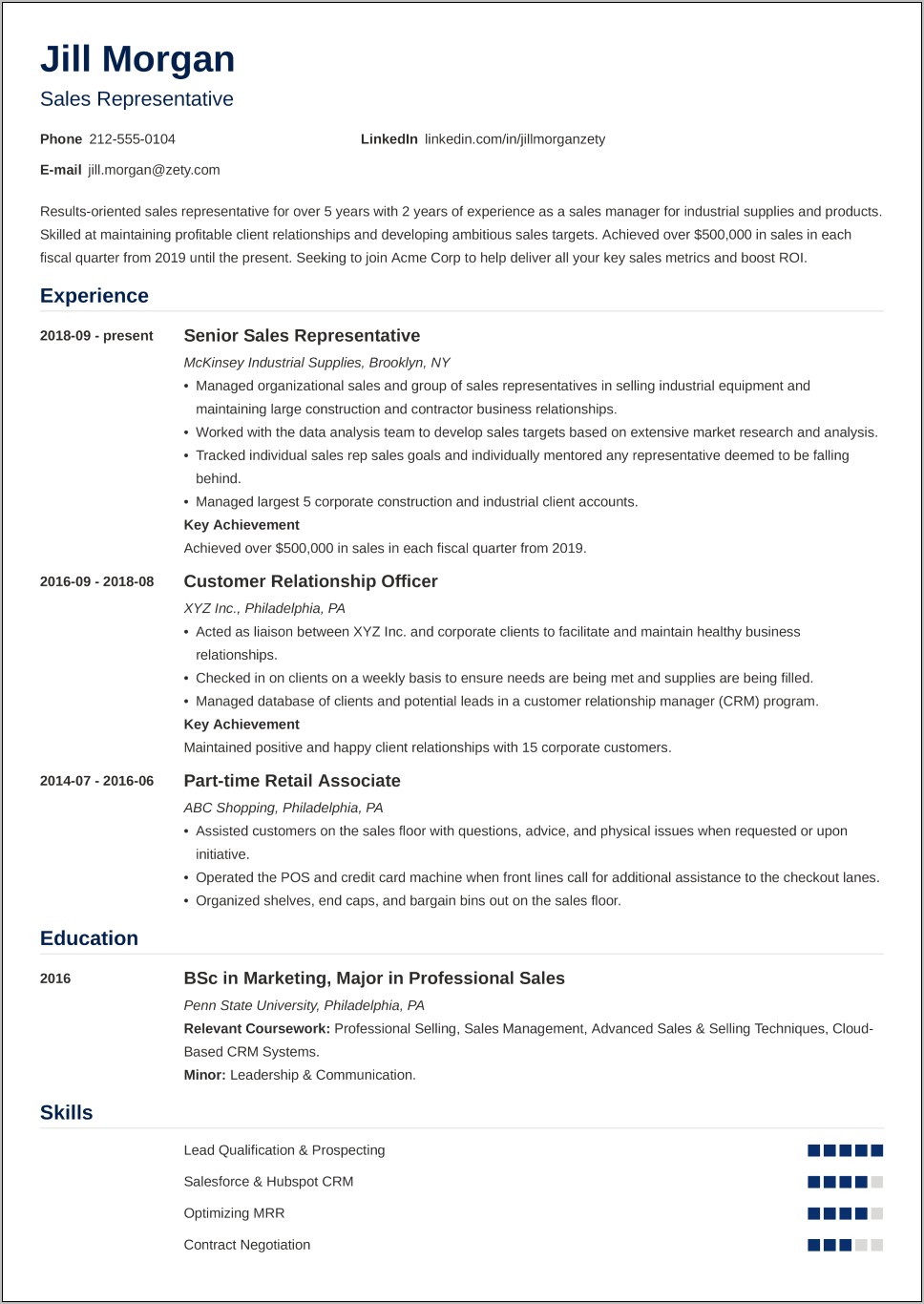 Examples Of Great Resumes 2018