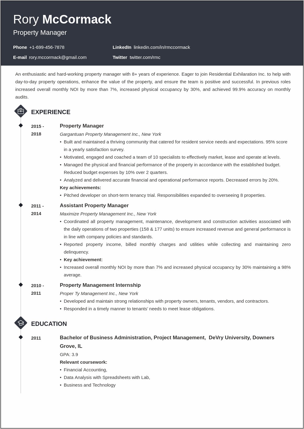 Examples Of Management Resume Objectives