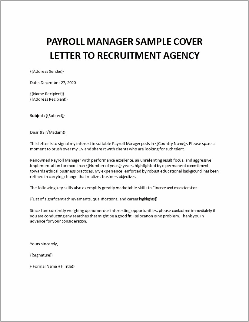 Examples Of Payroll Manager Resumes