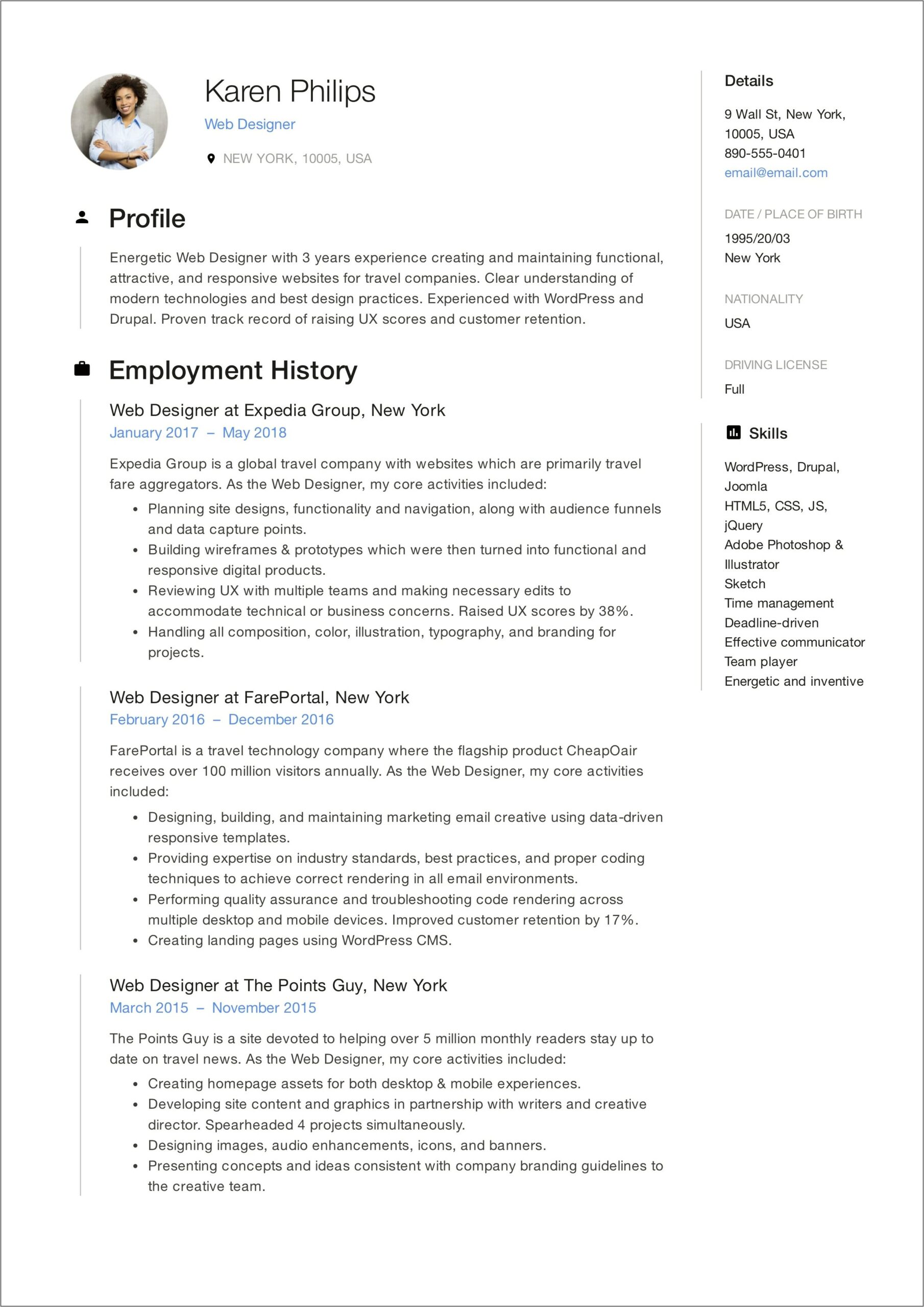 Examples Of Professional Resume Websites