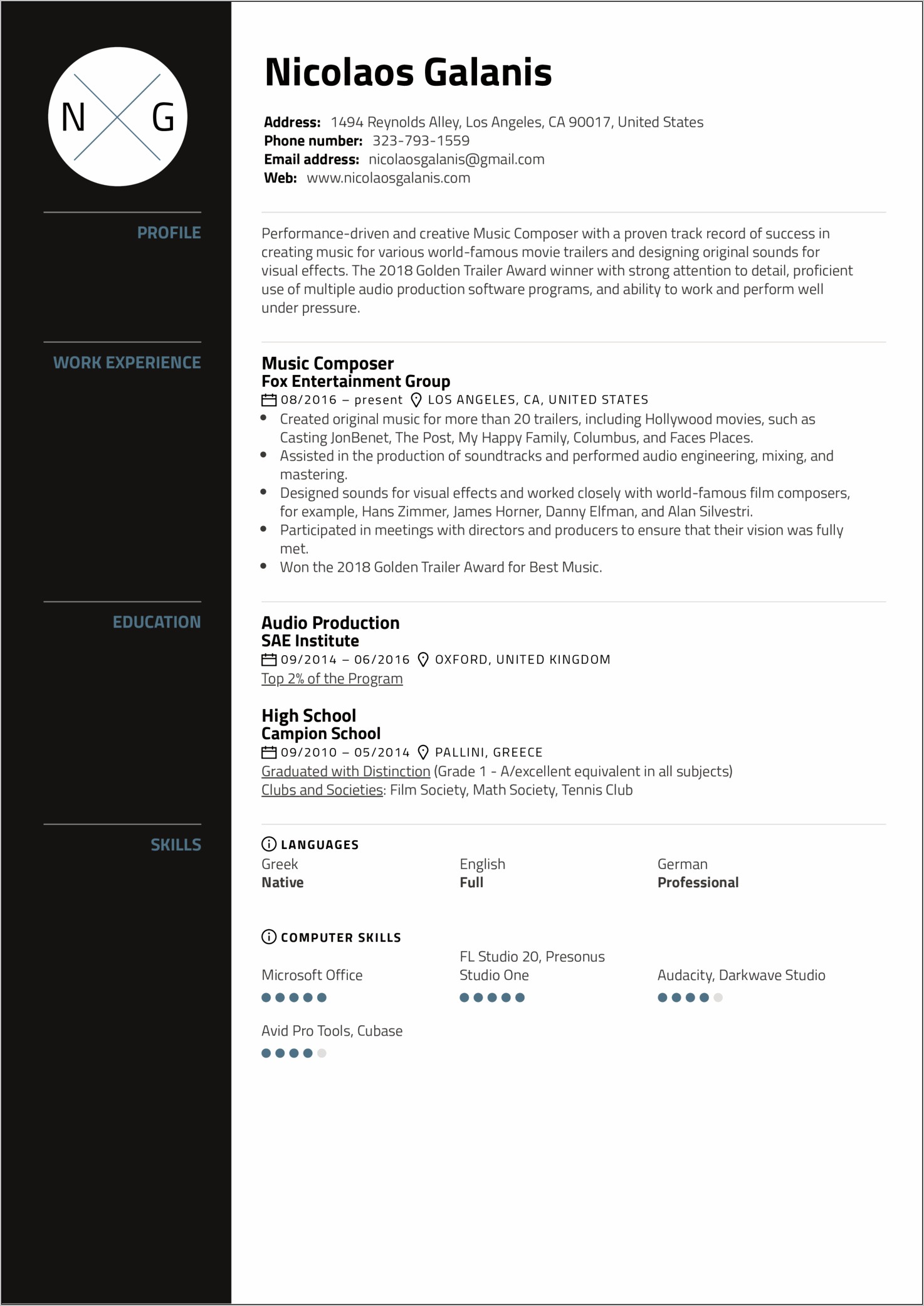 Examples Of Resumes For Producers