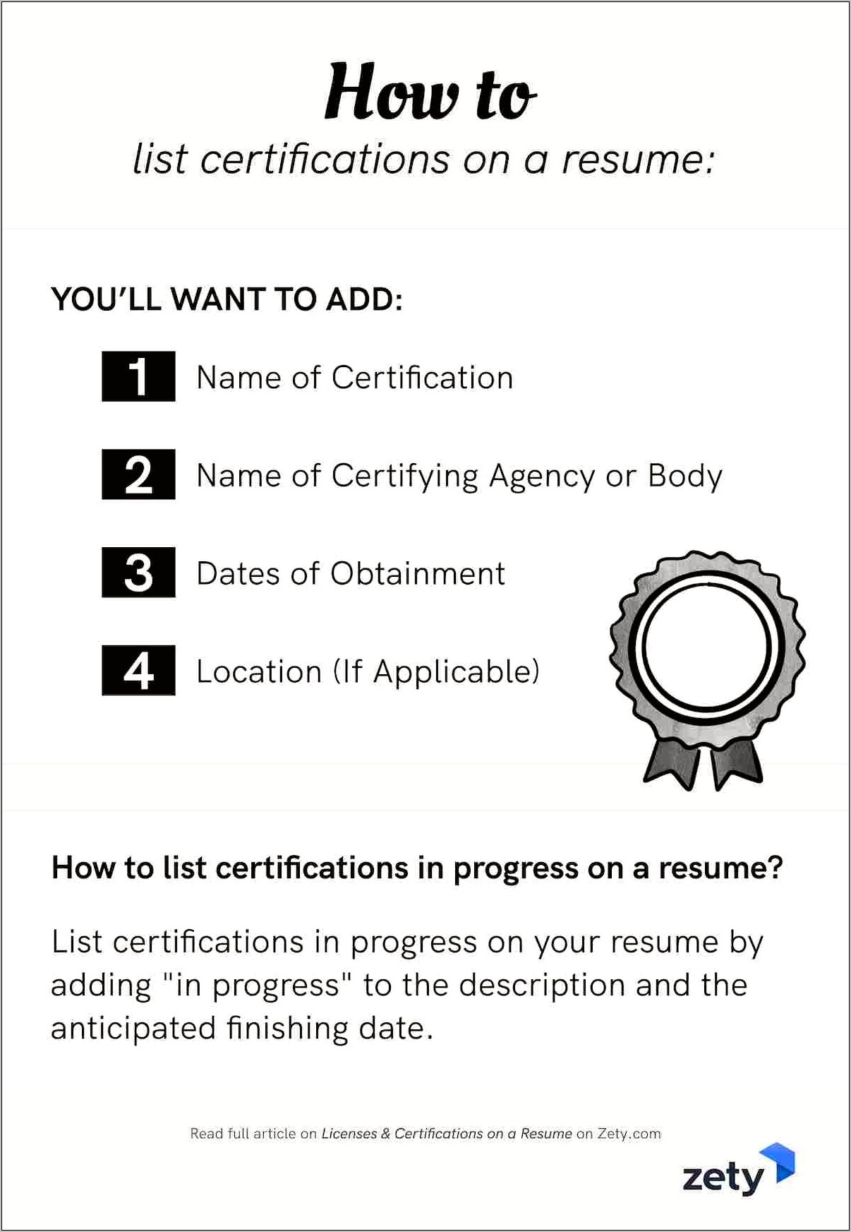 Examples Of Resumes With Certifications