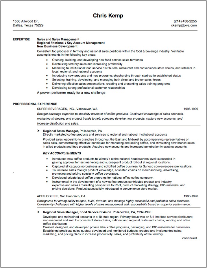 Examples Of Strong Sales Resumes