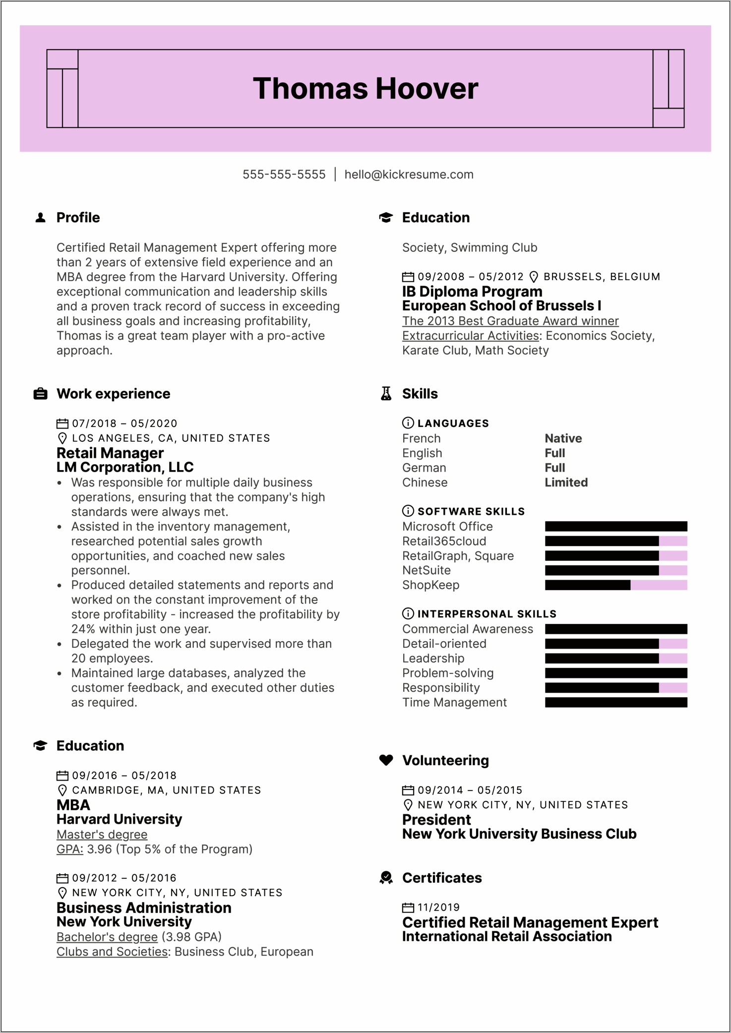 Examples Of Time Management Resume