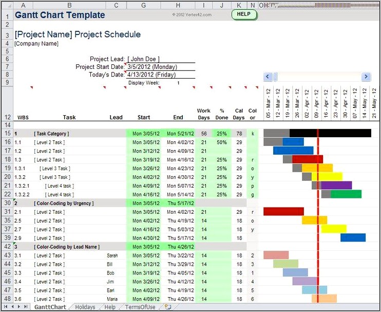 Excel 2010 Gantt Chart Template Download