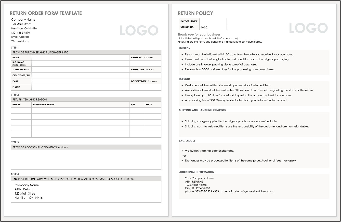 Excel Order Form Apparel Template Download