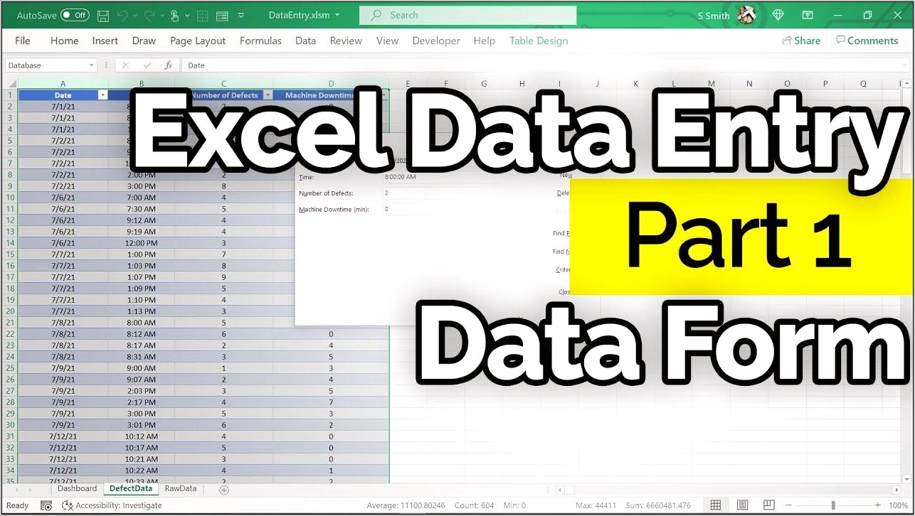 Excel Userform Data Entry Template Download