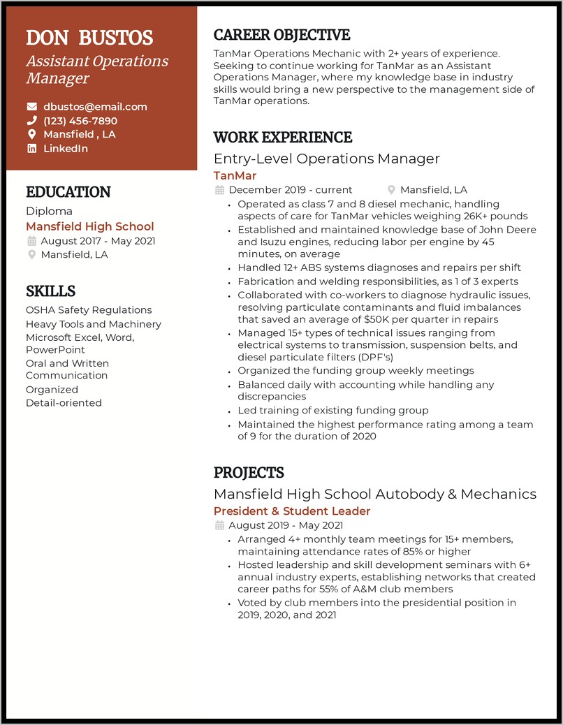 Facilities Manager Job Description Resume