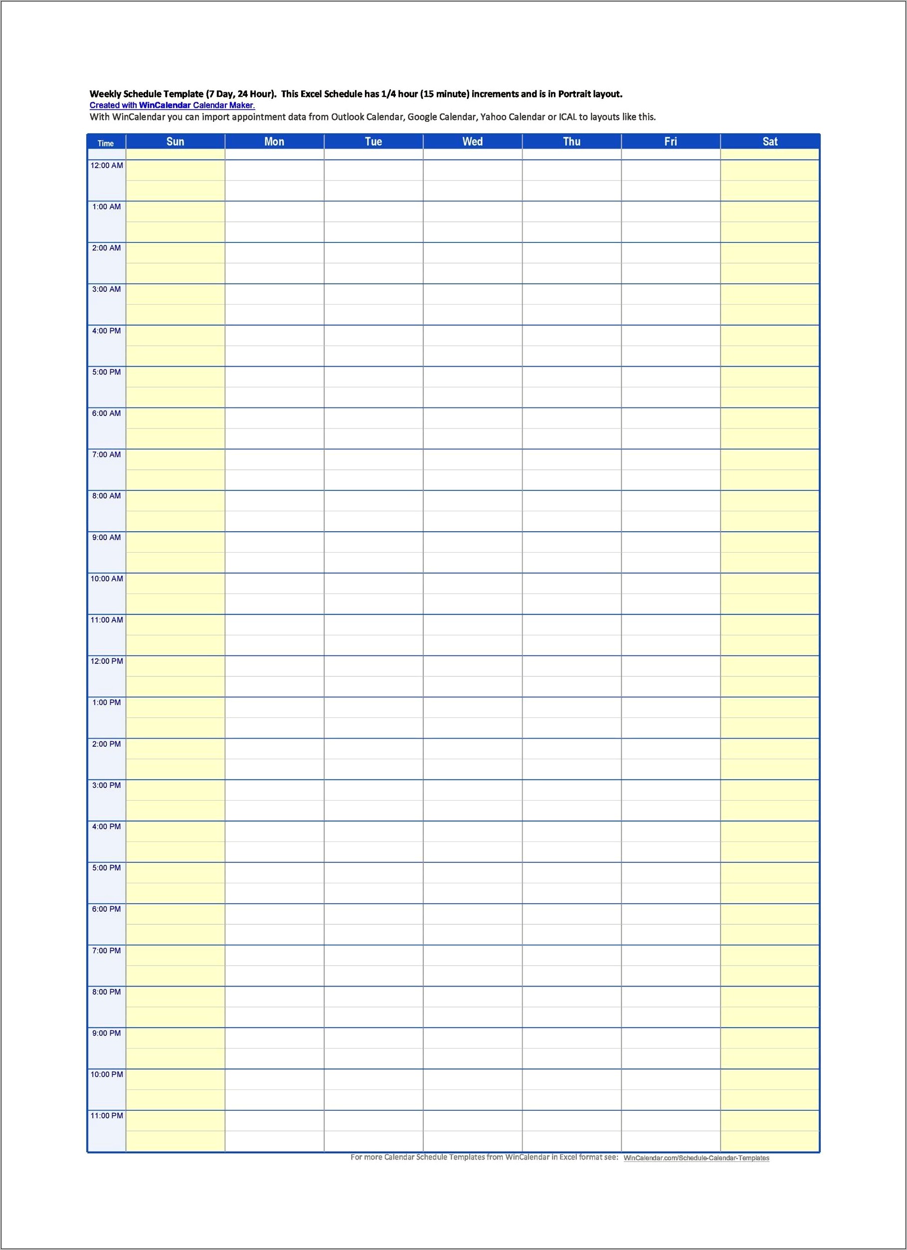 Family Daily Schedule Template Word Download