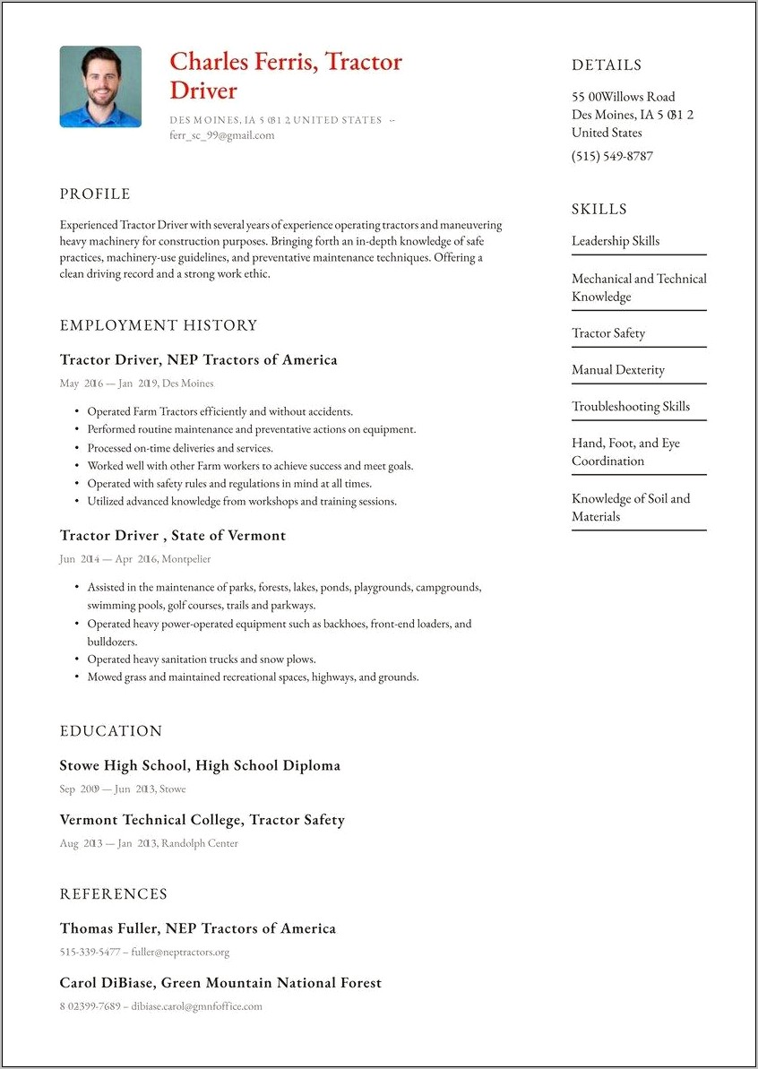 Farmer Job Description Resume Sample