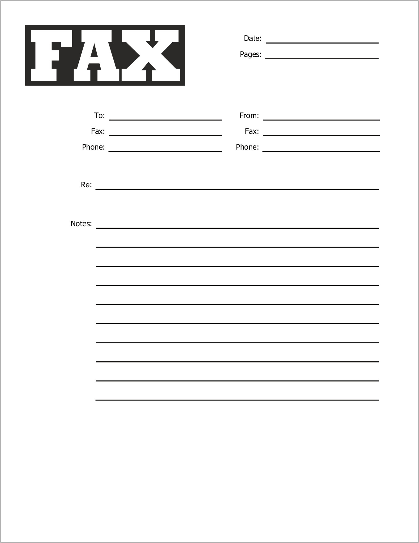 Fax Cover Sheet Professional Template Download