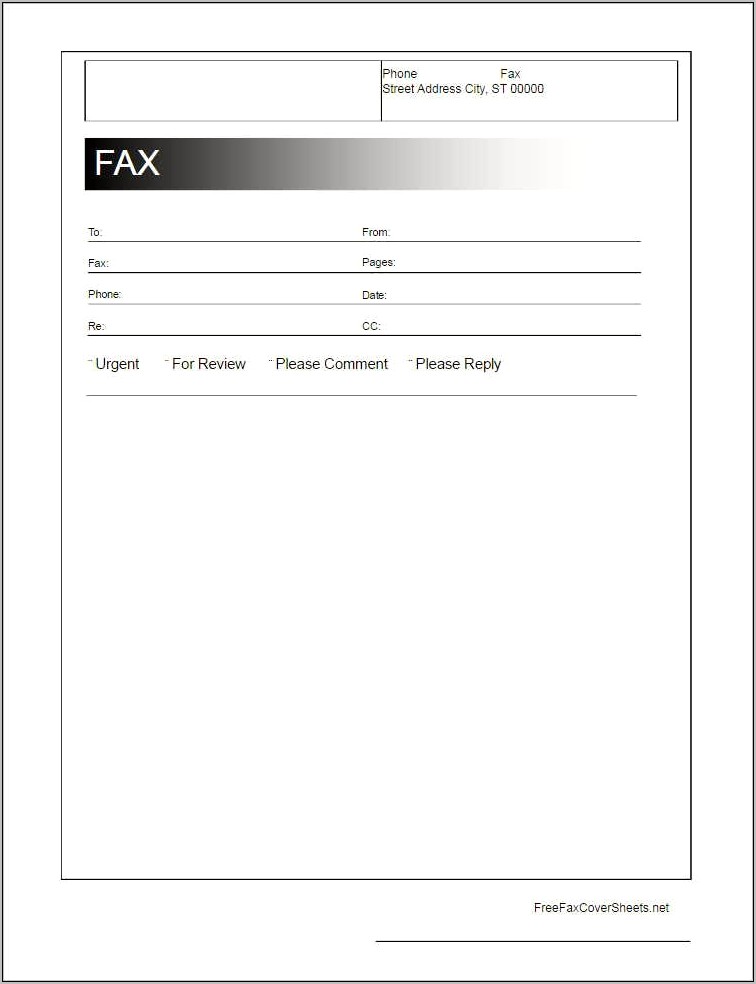 Fax Cover Sheet Template No Download