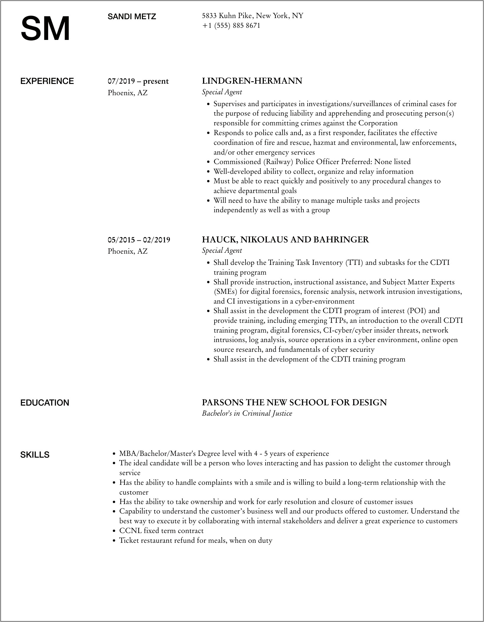 Fbi Victim Specialist Resume Sample